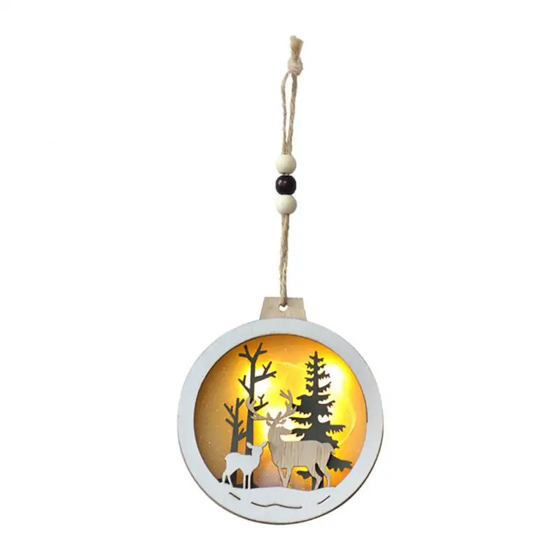 

Cartoon Handmade Christmas Ornaments Diy Wood Crafts Festival Atmosphere Hanging Pendants Hanging Xmas Tree Ornament Wooden