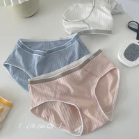 pure cotton women underwear mid waist dynamic sports style breathable panties antibacterial comfortable girl briefs solid color