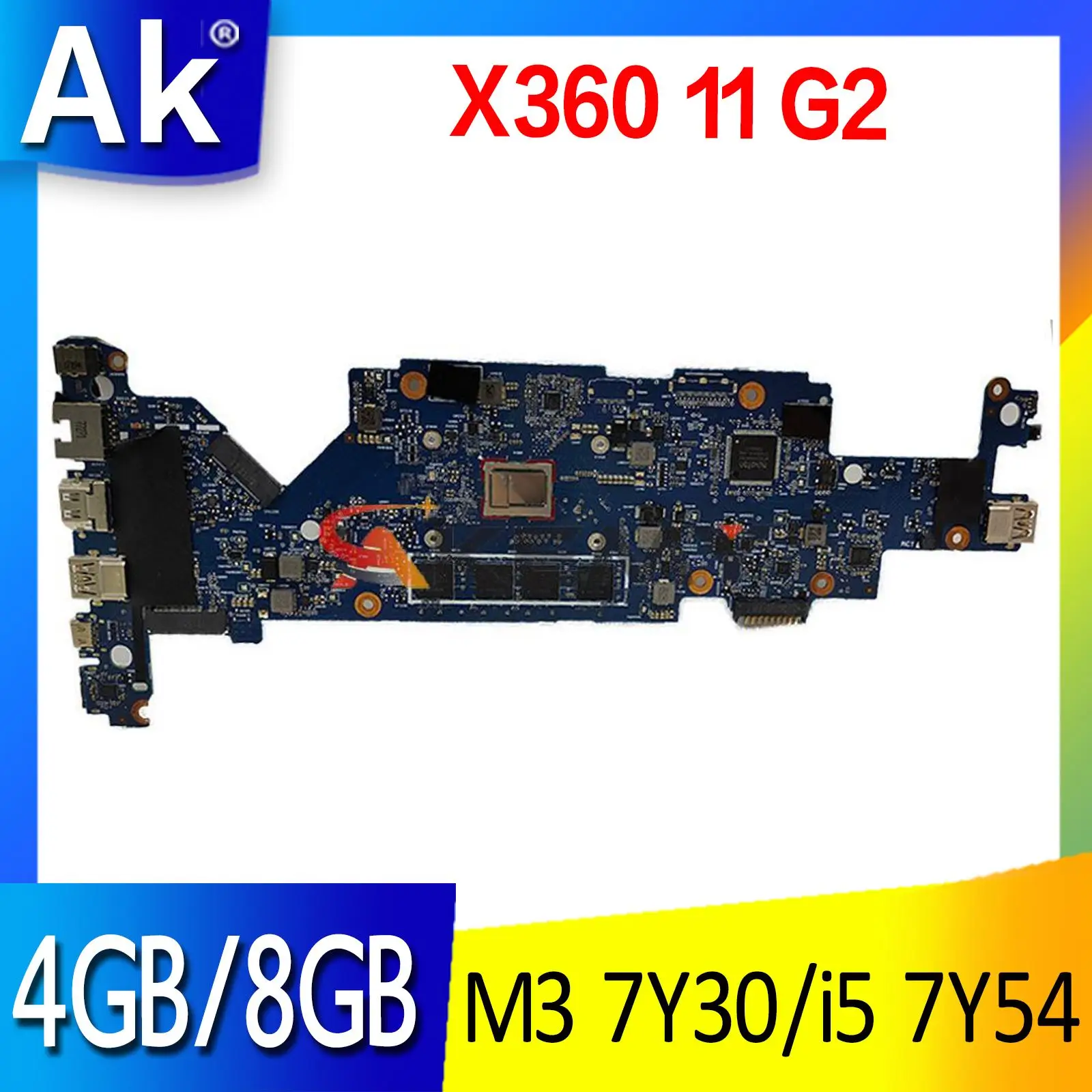 

For HP ProBook x360 11 G2 EE Laptop pc motherboard mainboard Core M3 7Y30 CPU i5 7Y54 CPU 4GB 8GB RAM 6050A2908801 Motherboard