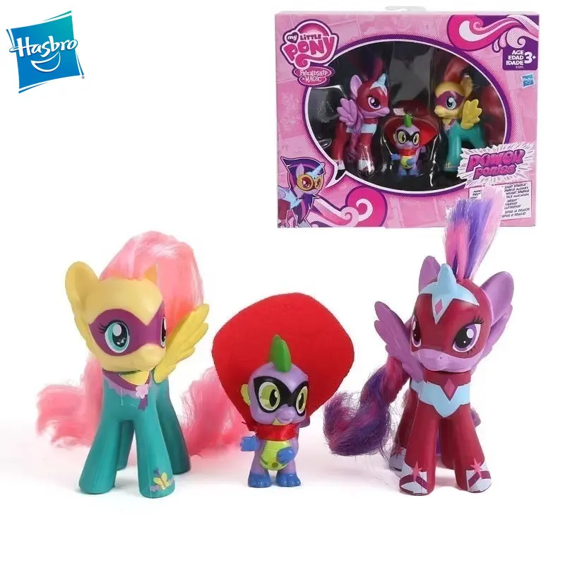 

Hasbro My Little Pony Friendship Magic Power Ponies Genuine Anime Kawaii Model Collection Hobby Kids Birthday Gifts Toys