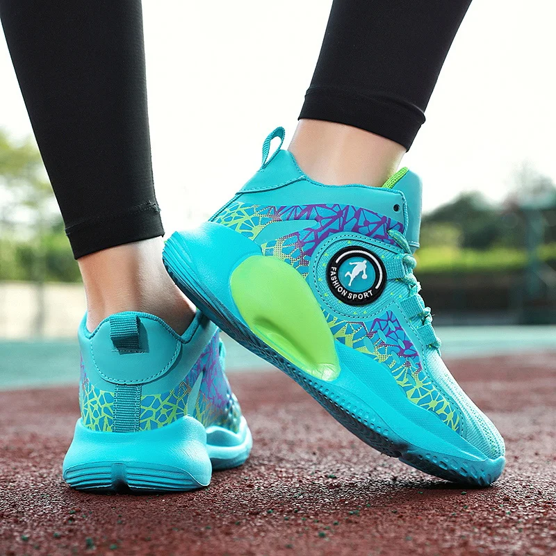 Spring Knit Brand Children's Basketball Sneakers Breathable Non-slip Boy's Basketball Training Shoes Sports Comfy Shoes For Kids