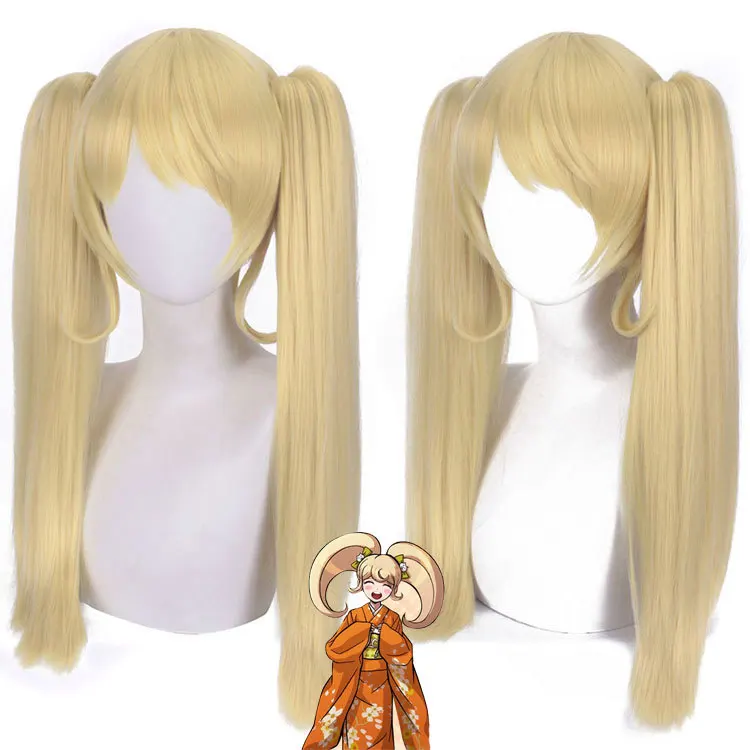 

Golden Yellow Hair with 2 Pieces of Pigtail Anime Danganronpa Saionji Hiyoko Cosplay Wig Halloween