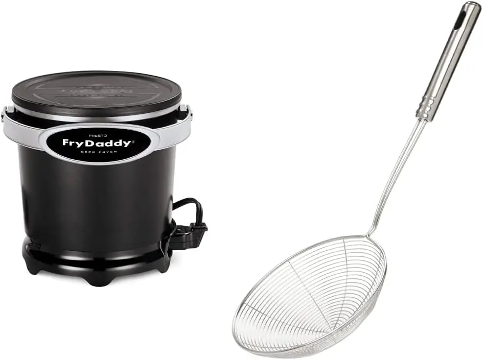 

FryDaddy Deep Fryer,Black & Stainless Steel Strainer