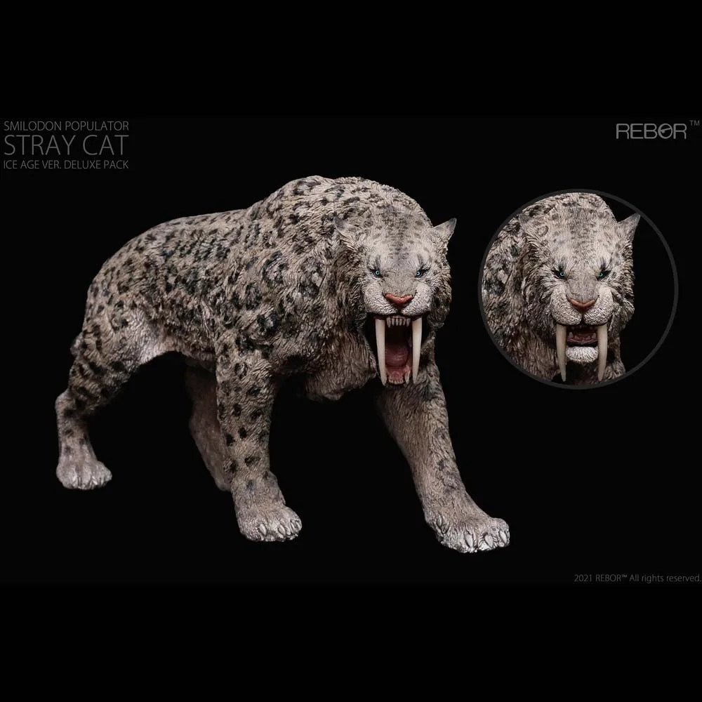 

Rebor Smilodon Populator Stray Cat Saber-toothed Tiger Classic Toy Gift Animal Model Leopard print Color Ice Age Version 160871