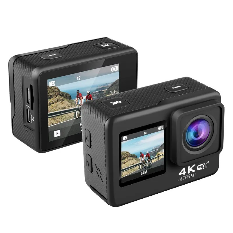 

Action Camera Wifi 4K 60Fps HD 1080P 120Fps Go Pro Camera IP68 Waterproof 170 Wide Angle Dual Color Touch Screen EIS Anti-shake