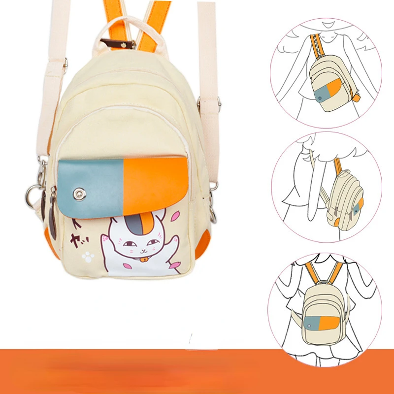 Natsume's Book of Friends cute cat print backpack men women kawaii backpack simple backpack school bag rucksack for boy and girl