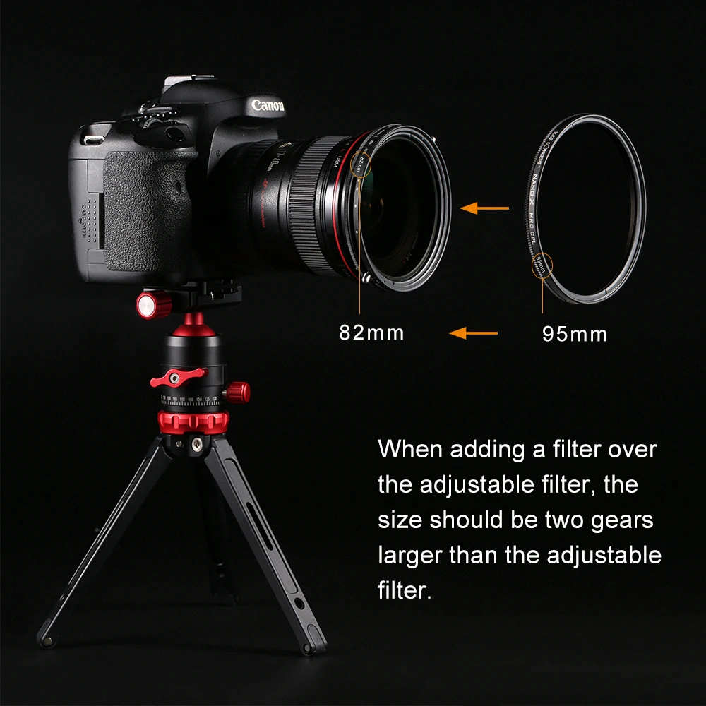K&ampF Concept 2in1 Variable ND Filter+CPL Circular Polarizing Filter 49/52/55/58/62/67/72/77/82mm ND2-ND32 No X Spot Camera Lens |