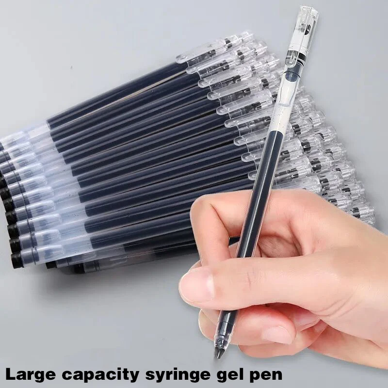 

Neutral 2pcs Pen Full Needle Tube Black Blue Red 0.5mm Large-capacity Student Office Signature Pen Carbon Pen Test Special Pen