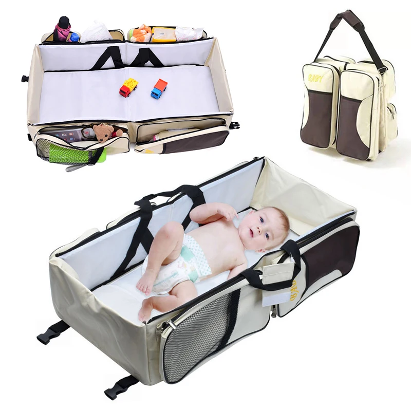 

Multifunctional Foldable Crib Bag Travel Portable Mummy Shoulder Bag Multifuncional Bolsa De Cuna Plegable Bolsa Viaje De Momia