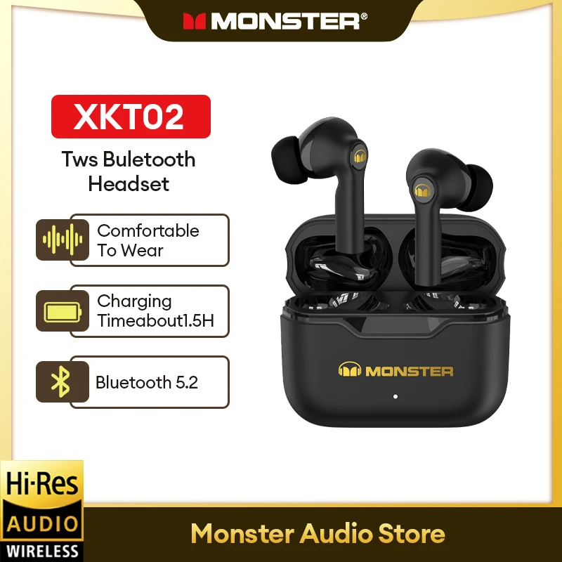 TWS-наушники Monster XKT02 с поддержкой Bluetooth и шумоподавлением