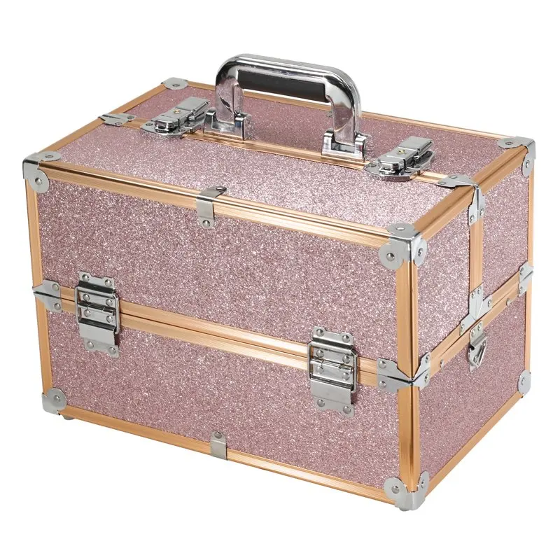 

Portable Makeup Train Case, Rose Gold