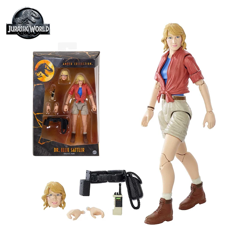 

Jurassic World Amber Collection Dr. Ellie Sattler 6inch Action Figure Swappable Hands Head Utility Belt Radio Accessories GWP82
