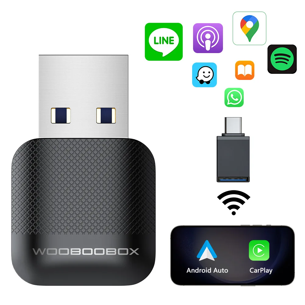 

M10 2в1 беспроводной адаптер CarPlay для OEM проводной CarPlay или OEM проводной Android Auto Plug & Play Bluetooth Smart CarPlay