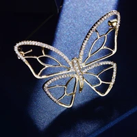 simple fashion butterfly zircon brooch elegant creative pin suit cheongsam corsage light and smart accessories