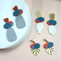 geometric polymer clay handmade earring for womens pendientes earrings 2022 trend new temperament vintage pendientes earrings