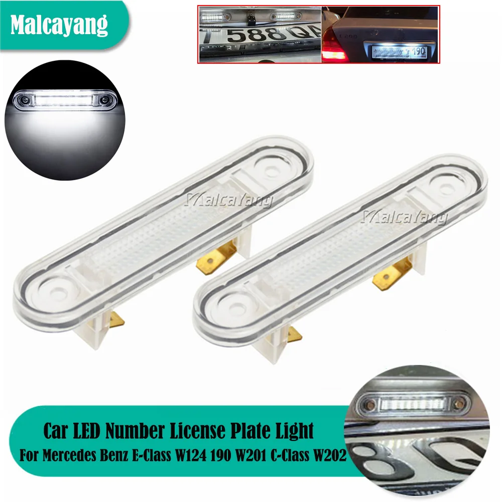 

2pcs LED License Plate Number Light Lamp Error Free Canbus For Mercedes Benz E C Class W124 W201 W202 A1248200256