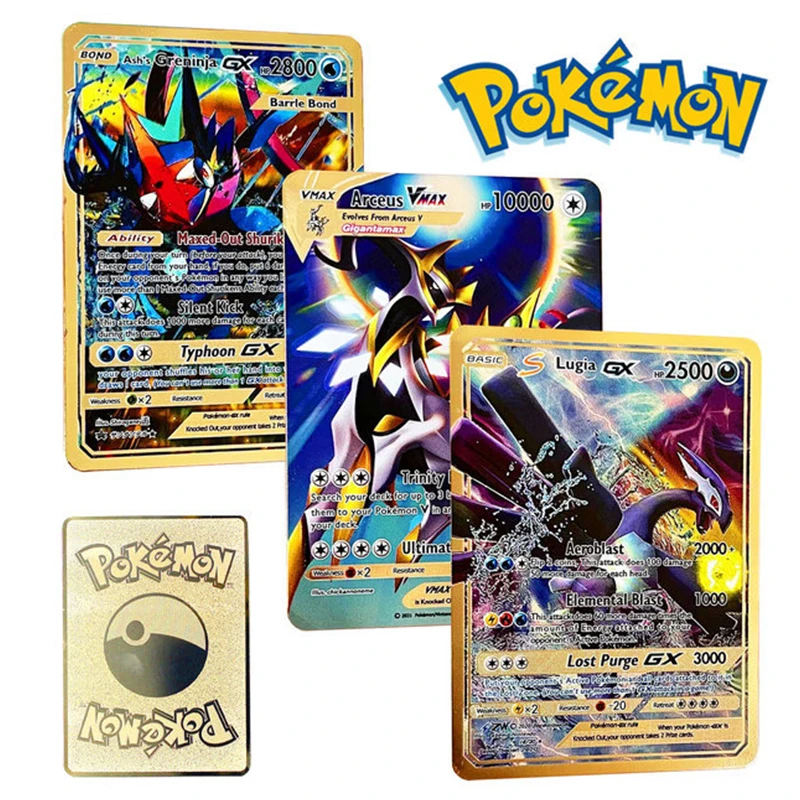 

Pokemon Pikachu Metal Cards Vmax English Mewtwo Charizard Blastoise Eevee Collection Card Toys Gifts For Children