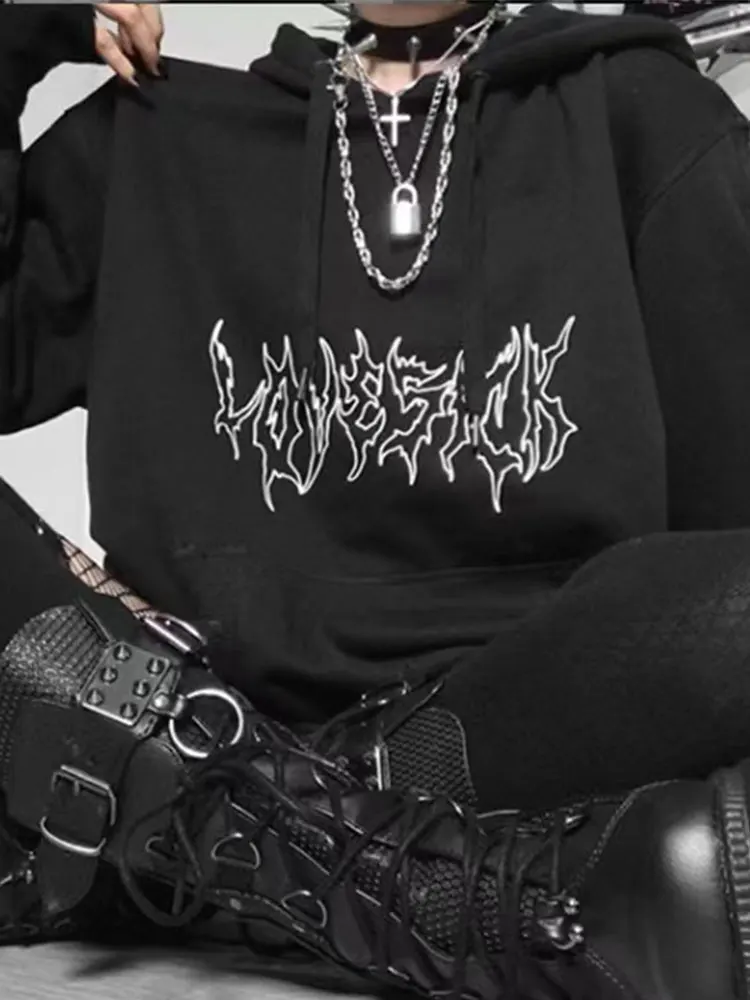 

Женский свитшот с принтом, в готическом стиле, в стиле панк