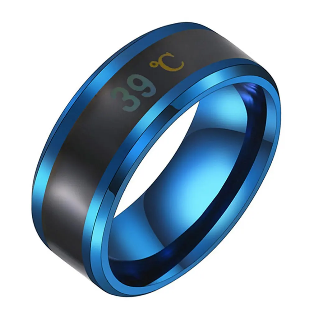 

Multifunctional Waterproof Intelligent Smart Temperature Couple Ring Titanium Steel Finger Jewelry Fingertip Temperature Sense