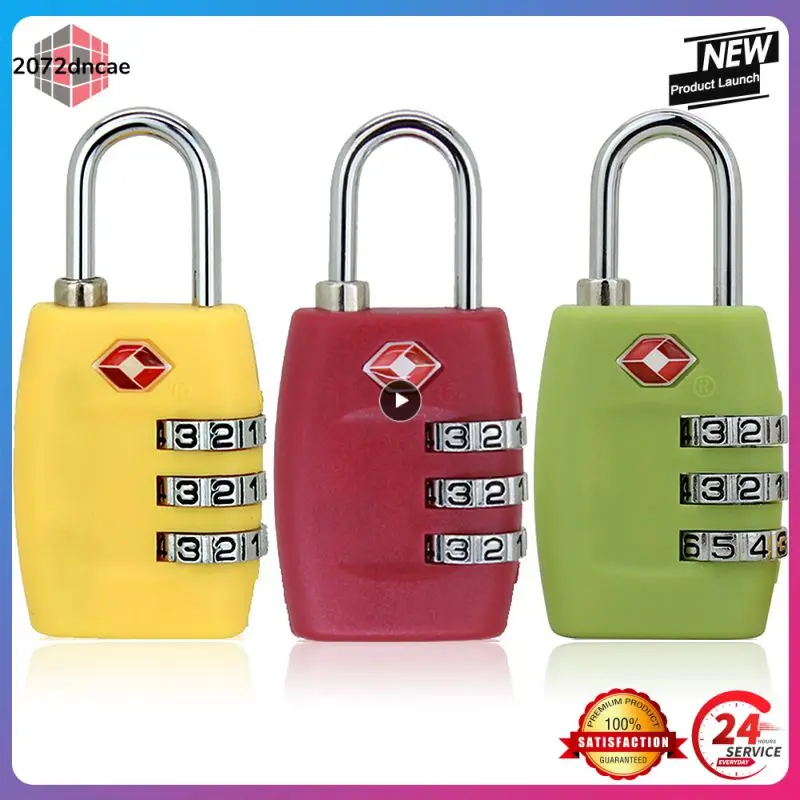 

Luggage Travel Lock 3 Rows High Strength Pc Padlock Luggage Suitcase Password Lock Suitcase Baggage Tsa Approved Zinc Alloy