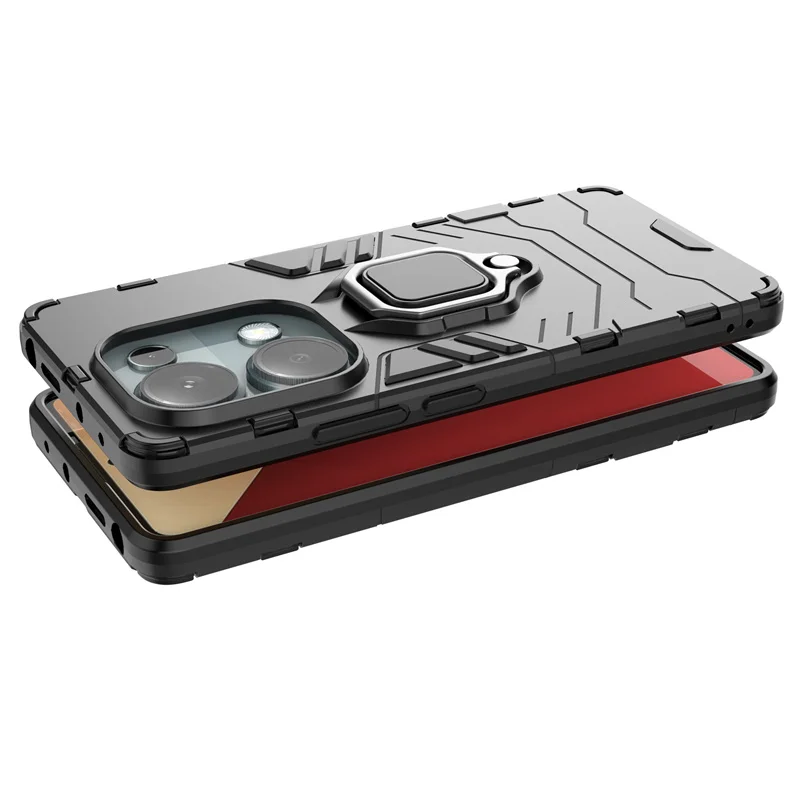 Новый стиль для Xiaomi Poco M6 Pro 4G противоударный чехол с магнитной подставкой