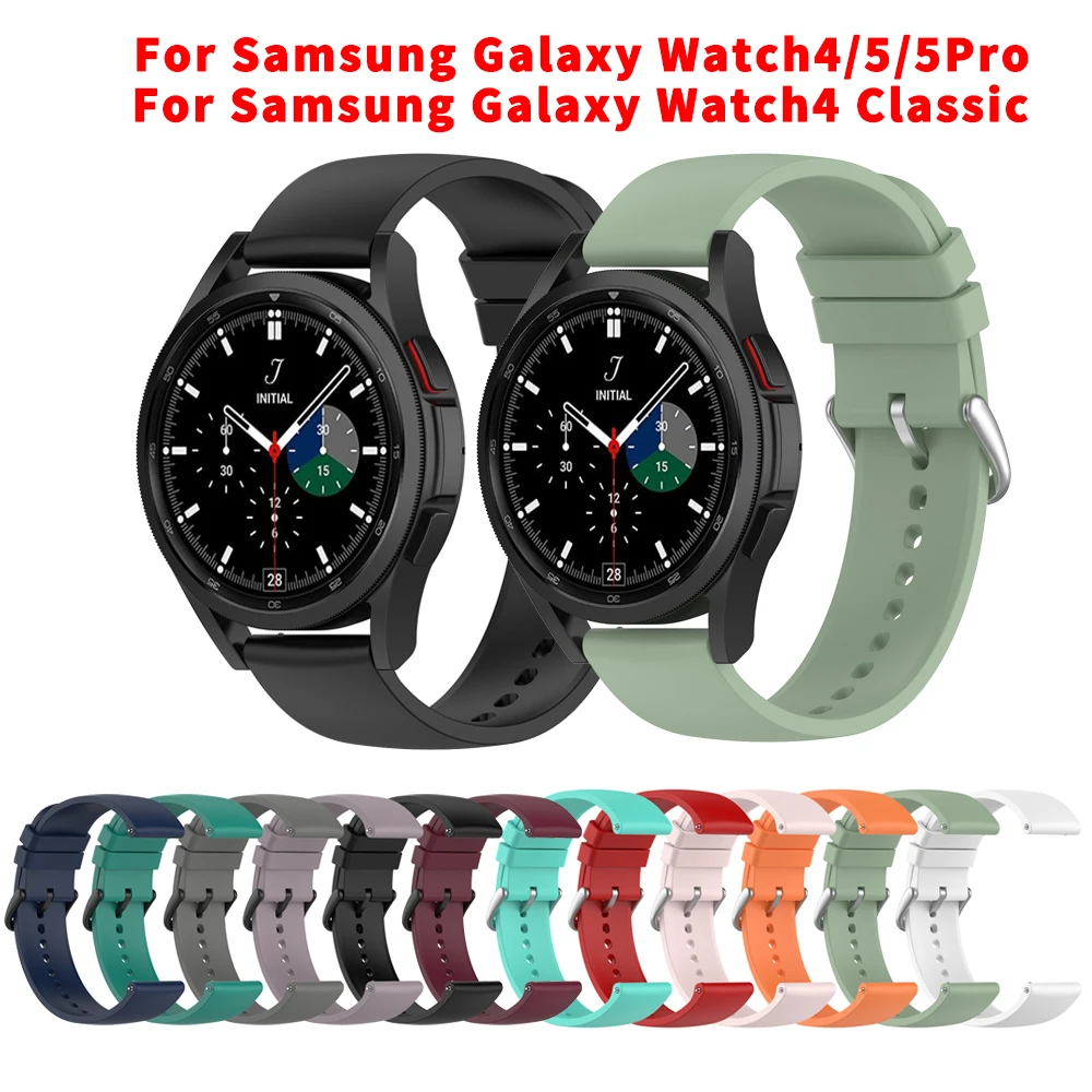 

Ремешок силиконовый для Samsung Galaxy Watch 4, спортивный браслет для наручных часов Galaxy Watch 5/5 Pro 42 мм 46 мм 40 мм 44 мм, аксессуары