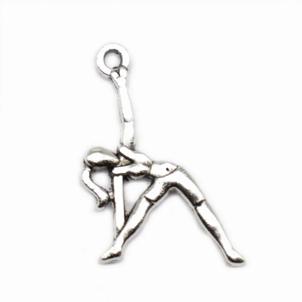 

Craft Diy Gymnast Charm For Bracelet Pendant For Jewelri 14X26mm Antique Silver Color 20 Pieces
