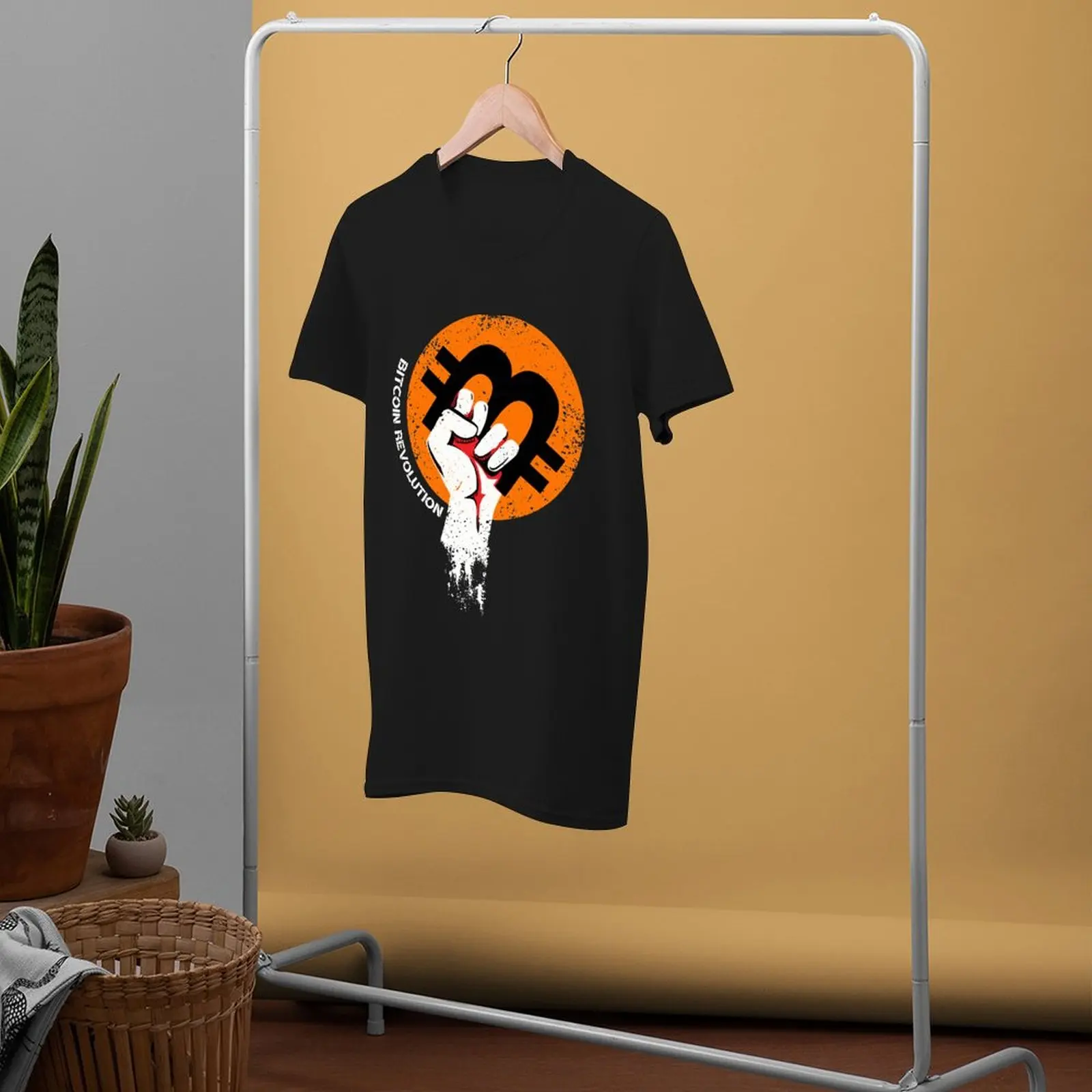 Биткойн крипто футболка виртуальный Харадзюку с коротким рукавом графическая