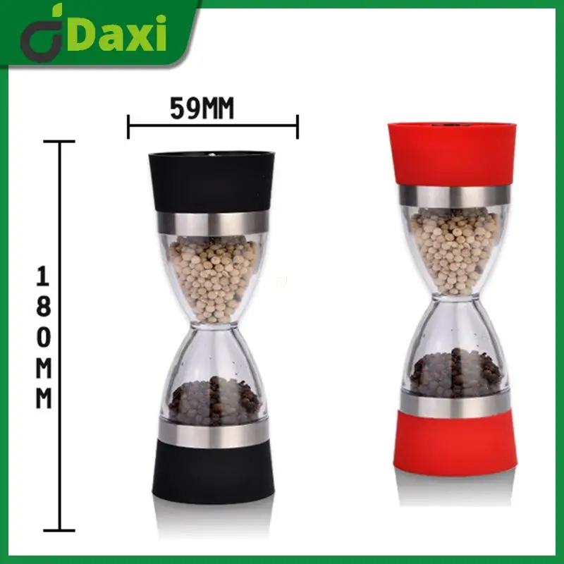 

2 In 1 Manual Double-headed Salt Pepper Grinder Shaker Hourglass Shape Spice Mill Seasoning Grinding Cooking Kitchen Gadget Sets