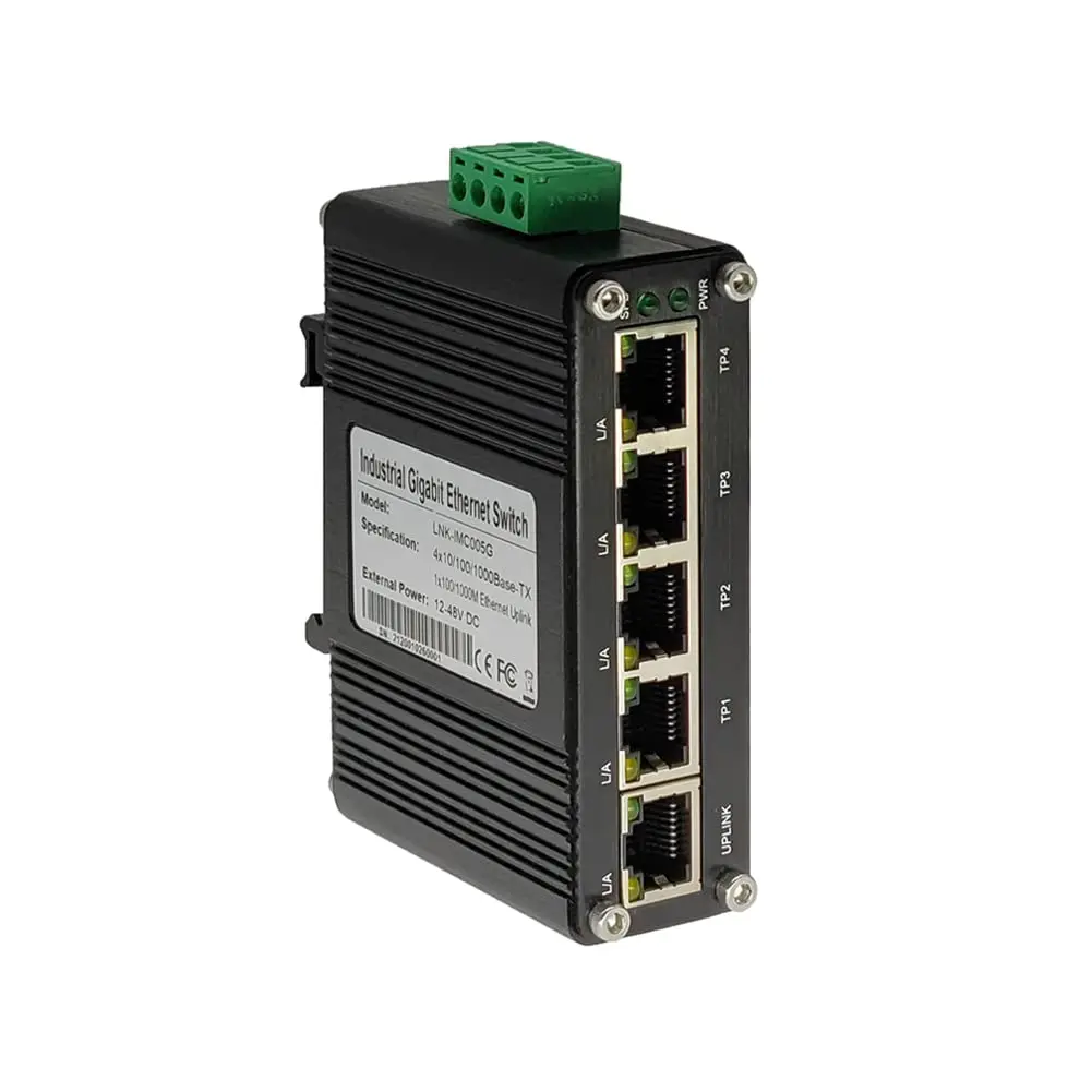 Промышленный 5-портовый Gigabit Ethernet (POE)/4 RJ45 1000 Мбит/с (POE) сетевой коммутатор с портом