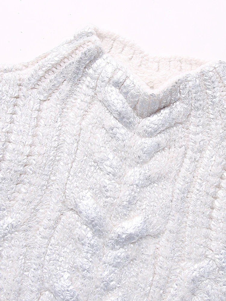 Женский укороченный жилет KAOPU ZA винтажный с металлическим плетением высоким