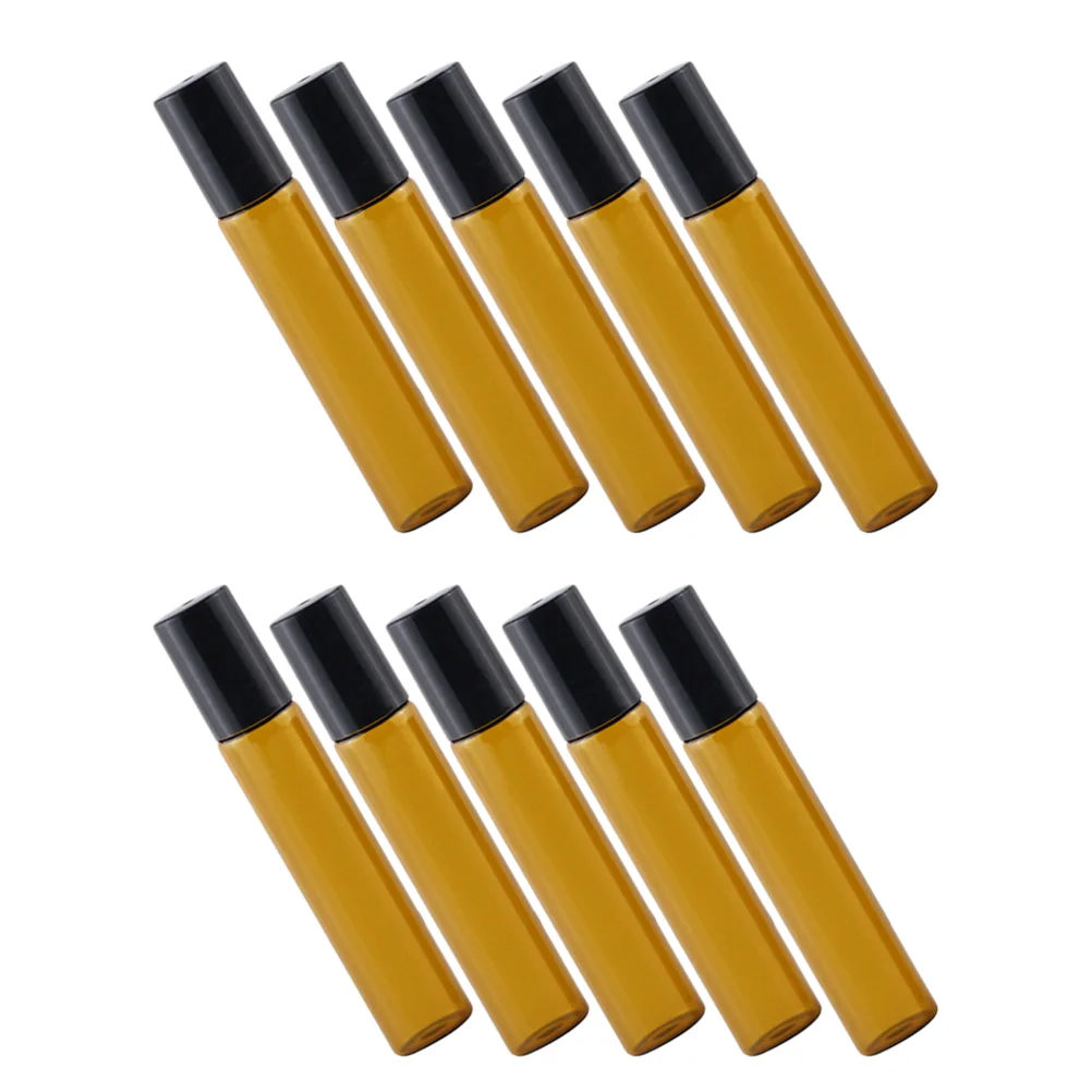 

10pcs Glass Essential Oil Roller Bottles Perfume Roll On Bottles with Lid 10ml