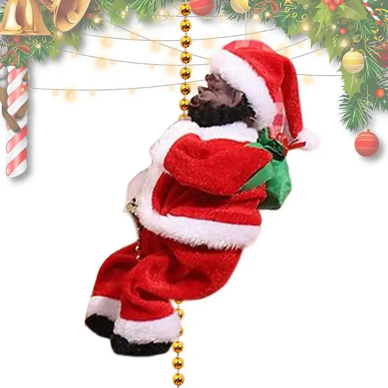 

Super Climbing Santa Electric Santa Claus Climbing Ladder Plush Doll Figurine Christmas Tree Hanging Ornaments Toys Christmas