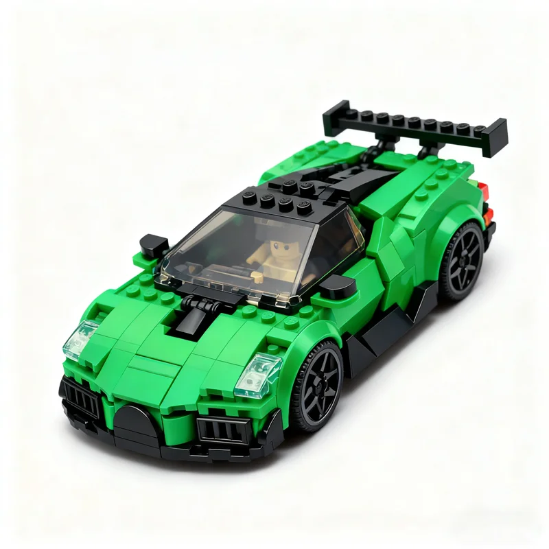 Фото 375 шт. MOC Bugatti Brouillard City Champions супер модель автомобиля строительные блоки архитектура Рождественский подарок креативные игрушки образование №5