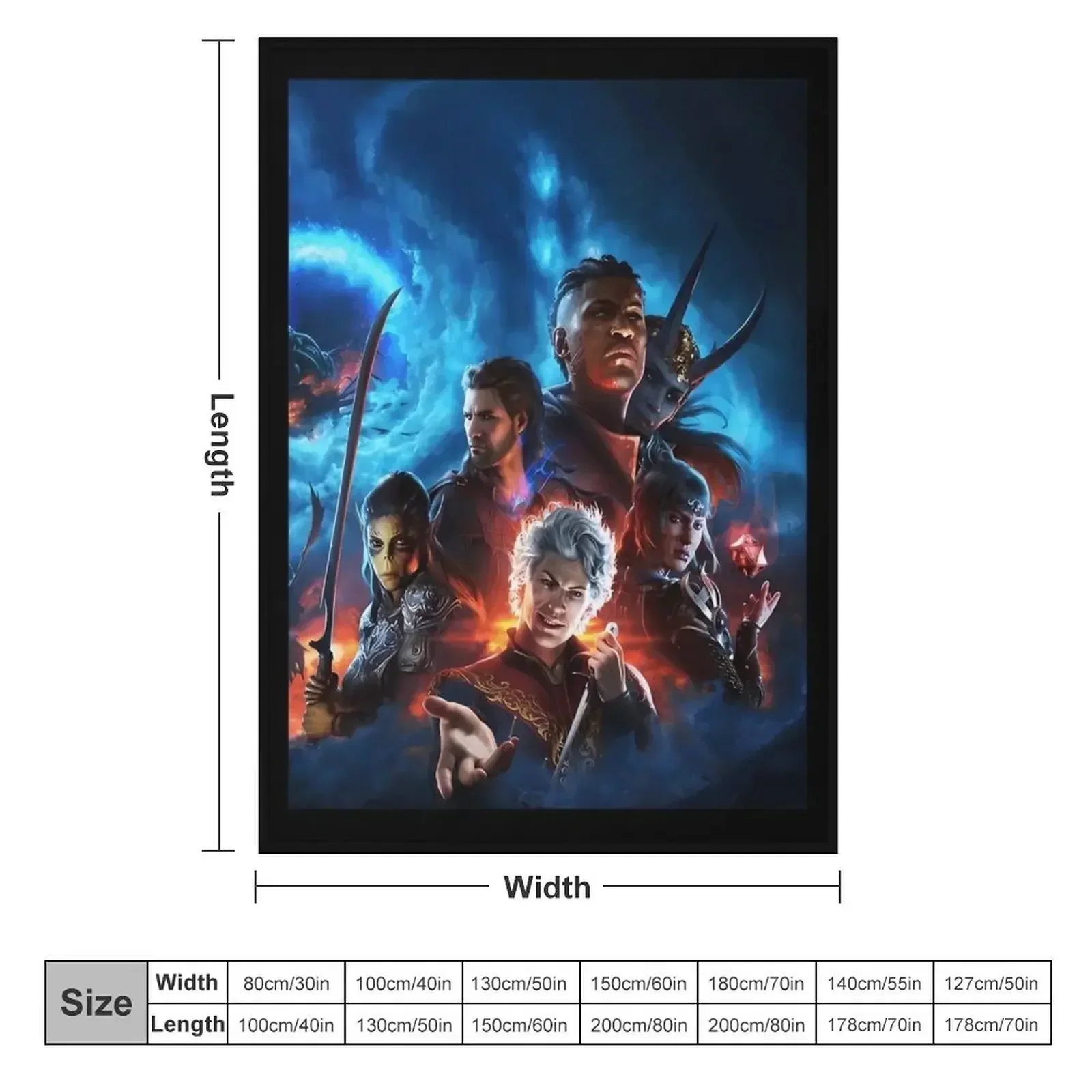 Одеяло Balders Gate с 3 персонажами летнее постельное белье туристические одеяла