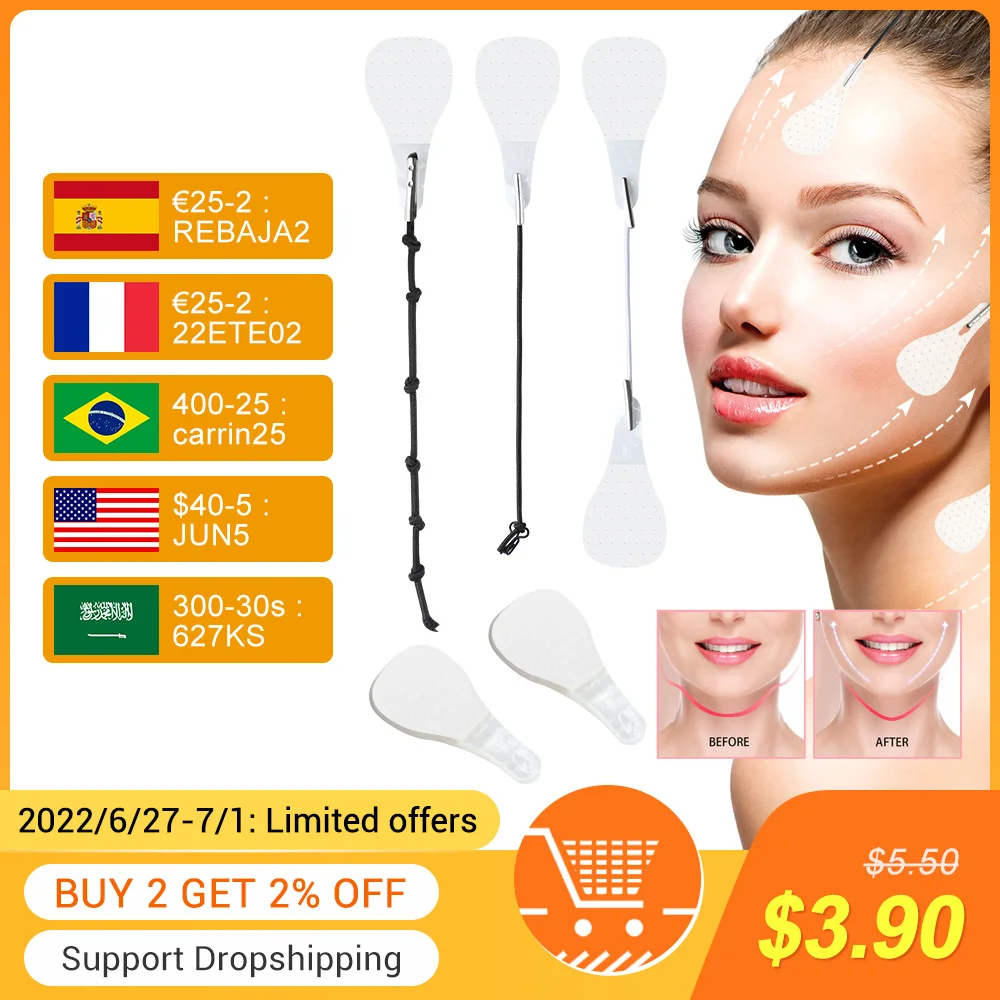 60 шт. невидимые V ленты для лифтинга лица снятие наклейка на морщины клеи лоб шеи