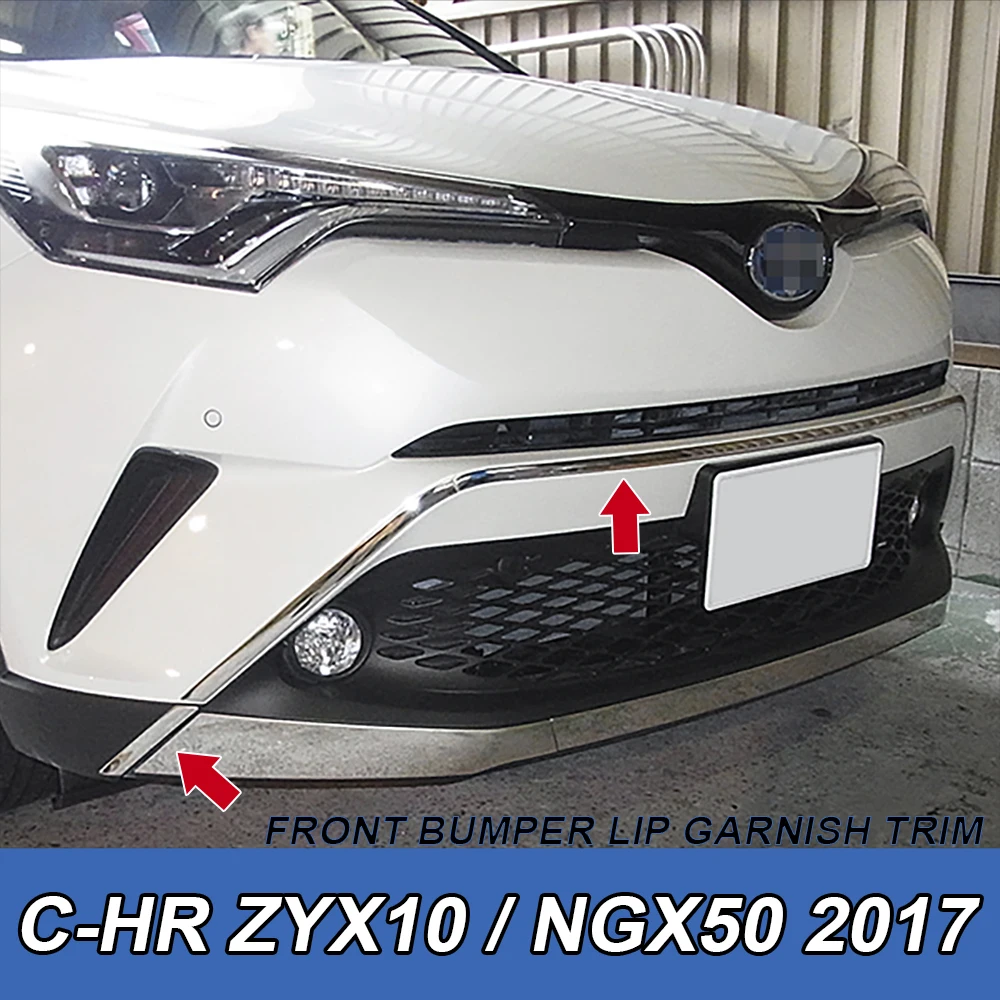 

5pcs/lot FRONT BUMPER LIP GARNISH TRIM Cover Stainless Steel For Toyota CHR ZYX10/NGX50 2017