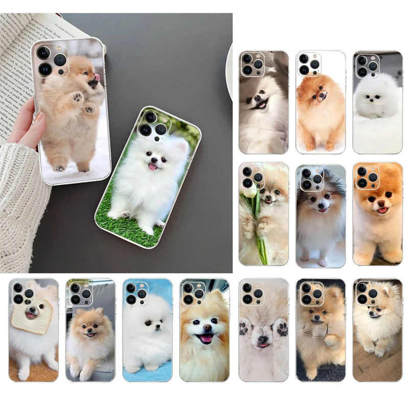 

Phone Case For iphone 14 Pro Max 13 12 11 Pro Max XS XR X 12mini 7 8 Plus SE Pomeranian Dog Case Funda
