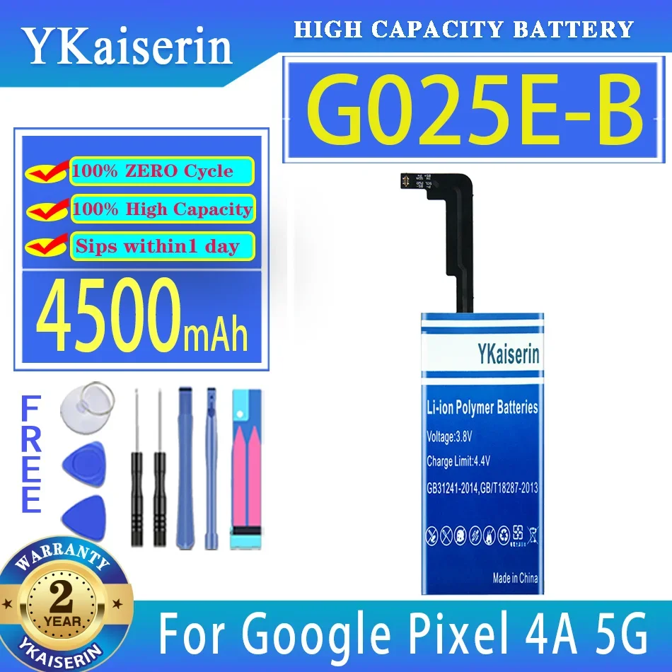

YKaiserin Battery G025E-B G025EB 4500mAh For HTC Google Pixel 4A 5G Bateria