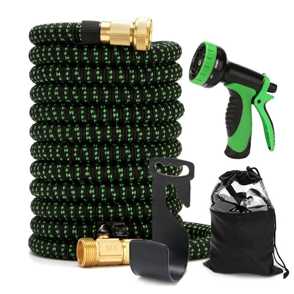 

Expandable Garden Hose Water Hose With 10 Function Nozzle And Durable 3-Layers Latex Water Hose With Solid Brass Fittings