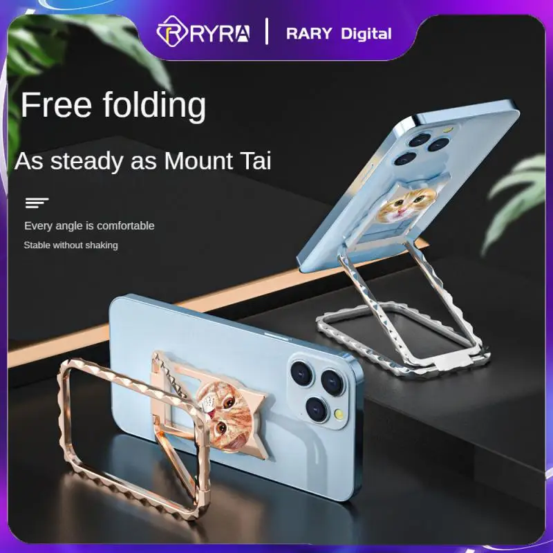 

RYRA Phone Ring Holder Metal Finger Kickstand Rotation Magnetic Mount Grip Foldable Desktop Stand Ultra Thin Smartphone Bracket