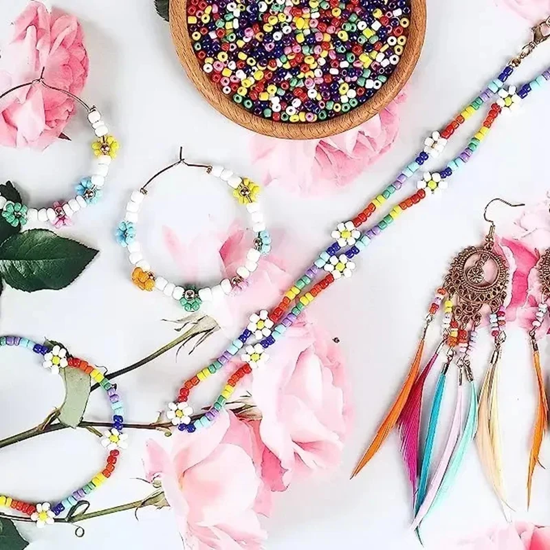 Стеклянные бусины-разделители 2/3/4 мм 15 г/лот