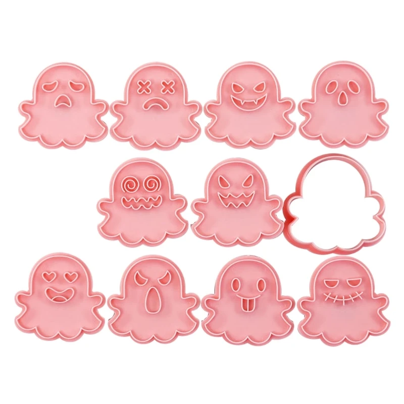 

10Pcs Halloween Biscuits Cookie Stamps Cookie Cutters Baking Tool