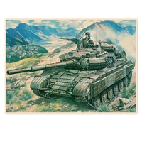 german reich tank vintage kraft paper poster prints ww ii panzer armored picture wall art painting military wall chart drawing