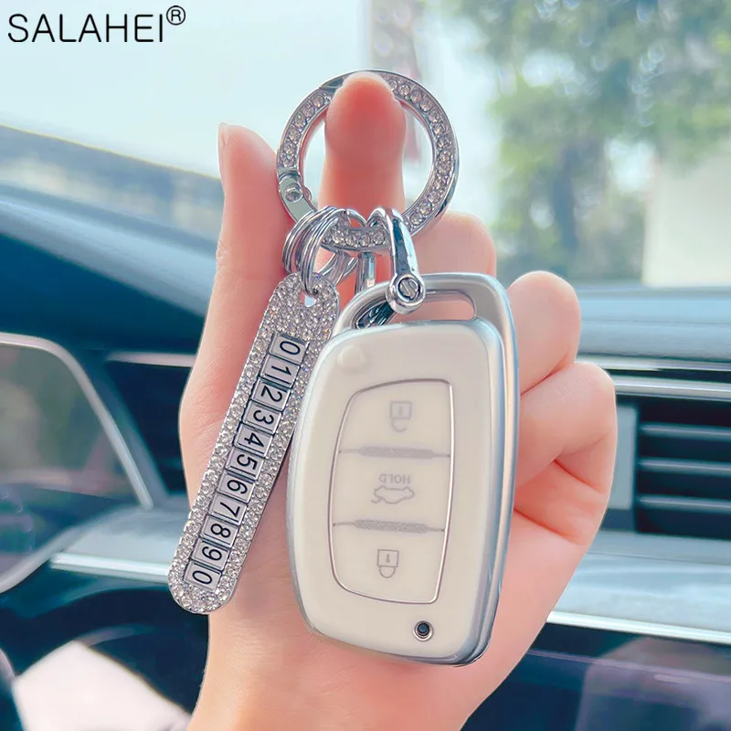 

Anti-lost Car Key Case Cover Phone Number Plate For Hyundai Tucson Creta ix25 ix35 ix45 Santa Verna Mistra Elantra Accessories