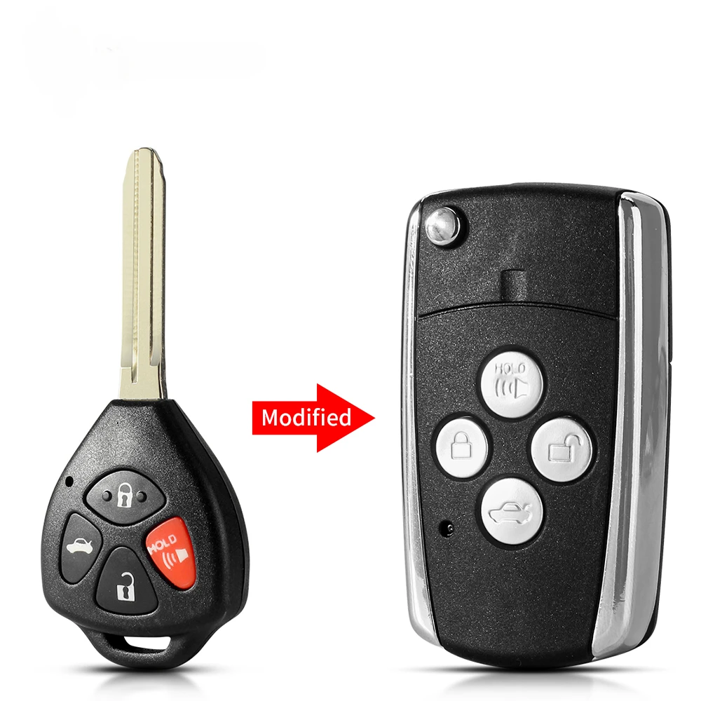 

Складной дистанционный ключ KEYYOU, брелок для замены двух кнопок, для Toyota Camry чехол Matrix RAV4 Venza Yaris