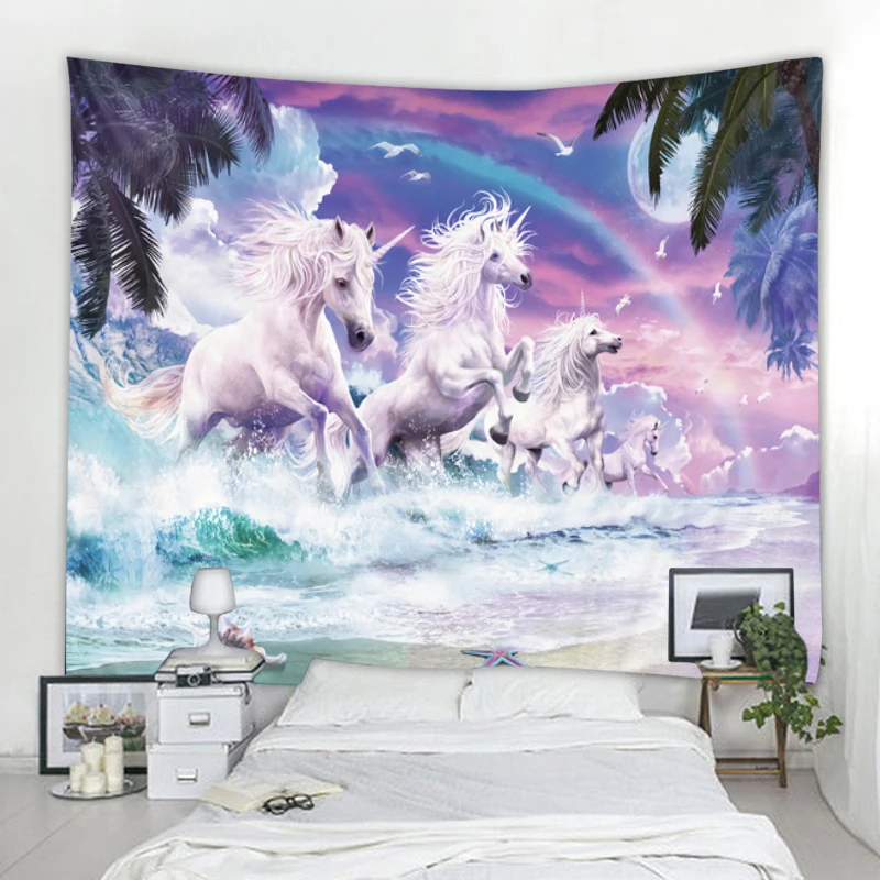 

Boho Wall Tapestry Home Bedroom Living Room Tapestry Wall Hanging Fantasy Unicorn Decorative Mural Tapestry