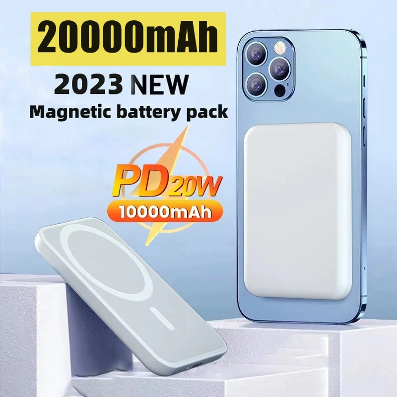 

Портативный аккумулятор, магнитный беспроводной внешний аккумулятор для Apple iphone 11 13 12 14 Pro Max Mini 1:1, внешний дополнительный аккумулятор