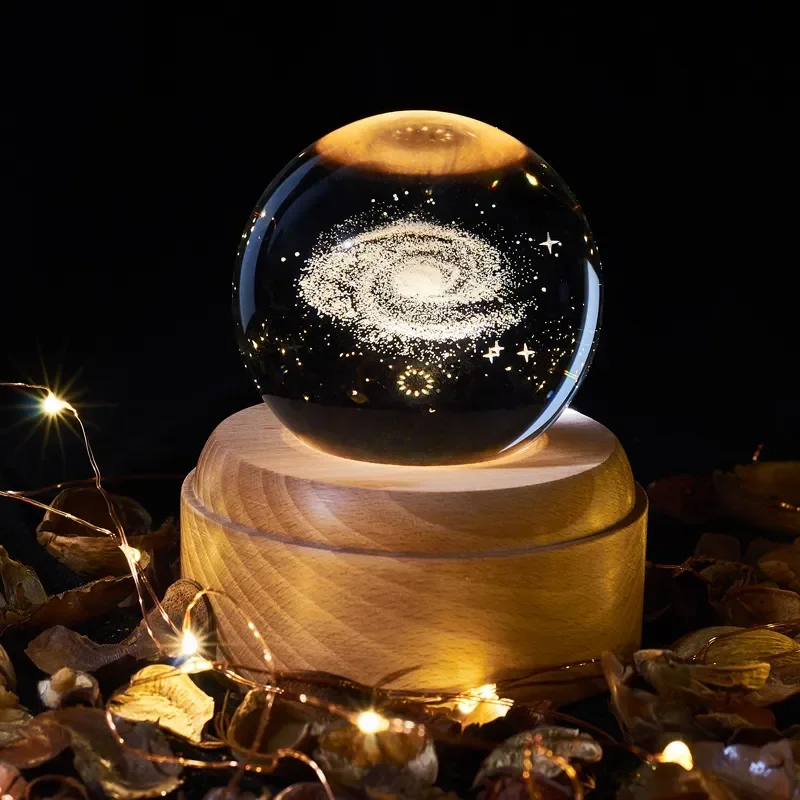 

Healing Moon Crystal Ball Inside Carved Nightlight Tabletop Decoration