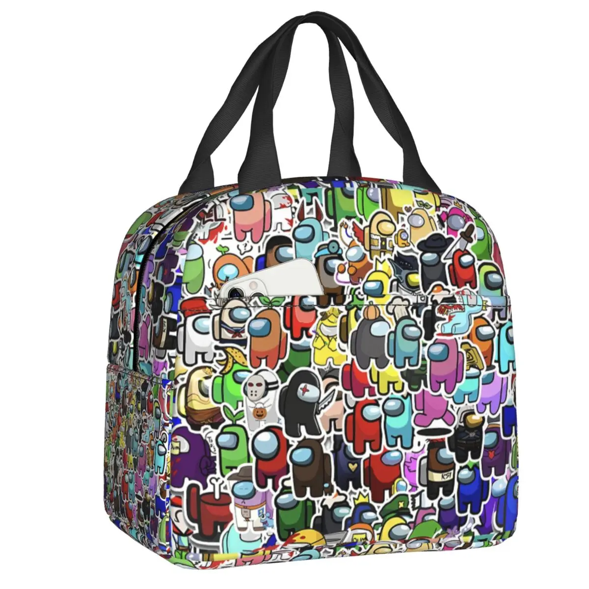 

Лидер продаж, Ланч-бокс с граффити «Игра среди нас», Женская герметичная портативная Термосумка с термоизоляцией для еды, школьный детский ...